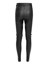 Black Faux Leather Lace Up Pants for Women – Gothic Punk Style