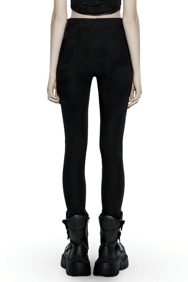 Women's Gothic Jacquard Denim Skinny Jeans – Dark Castle Pattern