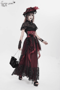 Black Velvet Gothic Rose Shoulder Bag with Pearl Chains