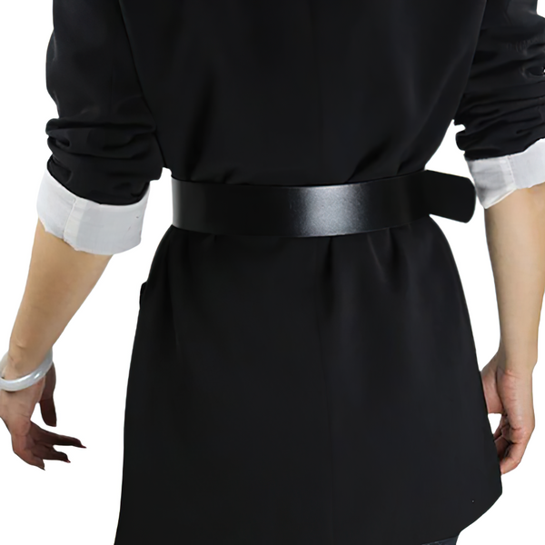 Black Faux Leather Gothic Belt with Metal Chains – Women's Punk Waist Harness