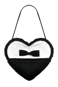 Black Velvet Gothic Lace Bow Crossbody Bag for Women