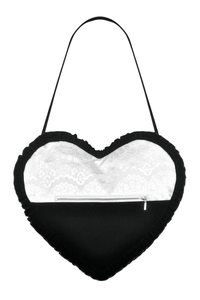 Black Velvet Gothic Lace Bow Crossbody Bag for Women