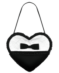 Black Velvet Gothic Lace Bow Crossbody Bag for Women