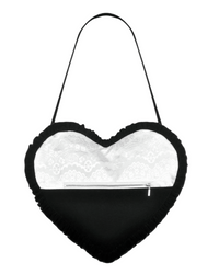 Black Velvet Gothic Lace Bow Crossbody Bag for Women