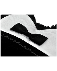 Black Velvet Gothic Lace Bow Crossbody Bag for Women