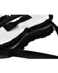Black Velvet Gothic Lace Bow Crossbody Bag for Women