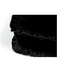 Black Velvet Gothic Lace Bow Crossbody Bag for Women