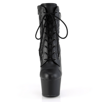 Black Quilted Platform Ankle Boots with Stiletto Heel – PLEASER
