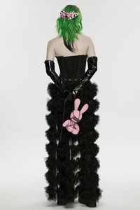 Punk Rabbit Plush Chain Waist Accessory – Pink Cotton Charm