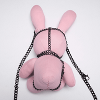 Punk Rabbit Plush Chain Waist Accessory – Pink Cotton Charm