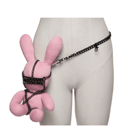 Punk Rabbit Plush Chain Waist Accessory – Pink Cotton Charm