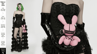 Punk Rabbit Plush Chain Waist Accessory – Pink Cotton Charm
