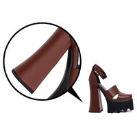 Women's Platform Heels with Ankle Strap | Rock Style PU Leather Sandals