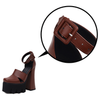Women's Platform Heels with Ankle Strap | Rock Style PU Leather Sandals