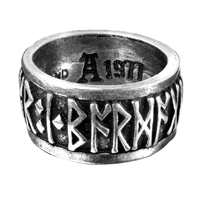 English Pewter Nordic Rune Ring – Silver Gothic Band