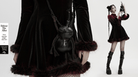 Black Gothic Gourd Crossbody Mini Bag with Chain Strap