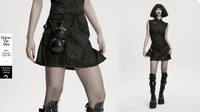 Black Gothic Gourd Crossbody Mini Bag with Chain Strap