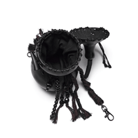 Black Gothic Gourd Crossbody Mini Bag with Chain Strap