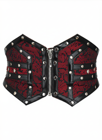 Brocade Corset Belt with Zipper – Gothic Waist Cincher