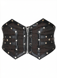 Brocade Corset Belt with Zipper – Gothic Waist Cincher