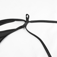 Black Gothic Lace-Up Bikini Bottoms – Polyester Swim Briefs