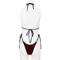 Wine Red Velvet Pentagram Bikini – Alternative Style Swimwear