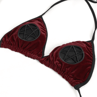 Wine Red Velvet Pentagram Bikini – Alternative Style Swimwear