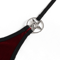 Wine Red Velvet Pentagram Bikini – Alternative Style Swimwear
