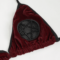 Wine Red Velvet Pentagram Bikini – Alternative Style Swimwear